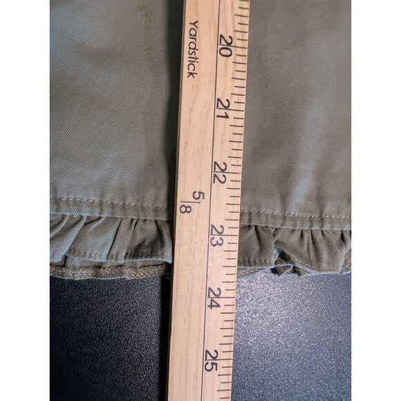 Old Navy Women's Size Medium Pencil Skirt Cotton blend Ruffle khaki Olive Green - Picture 9 of 11